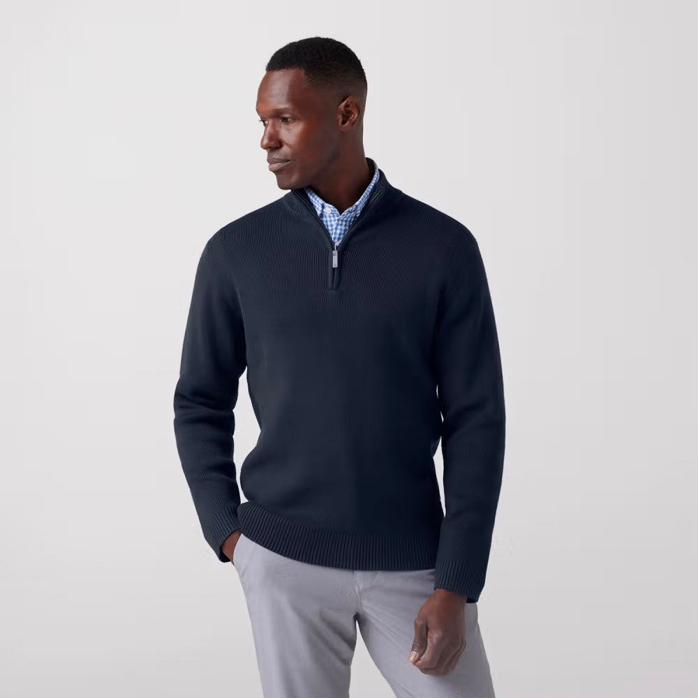 Mizzen+Main Men's Hillcrest Quarter Zip Navy Solid