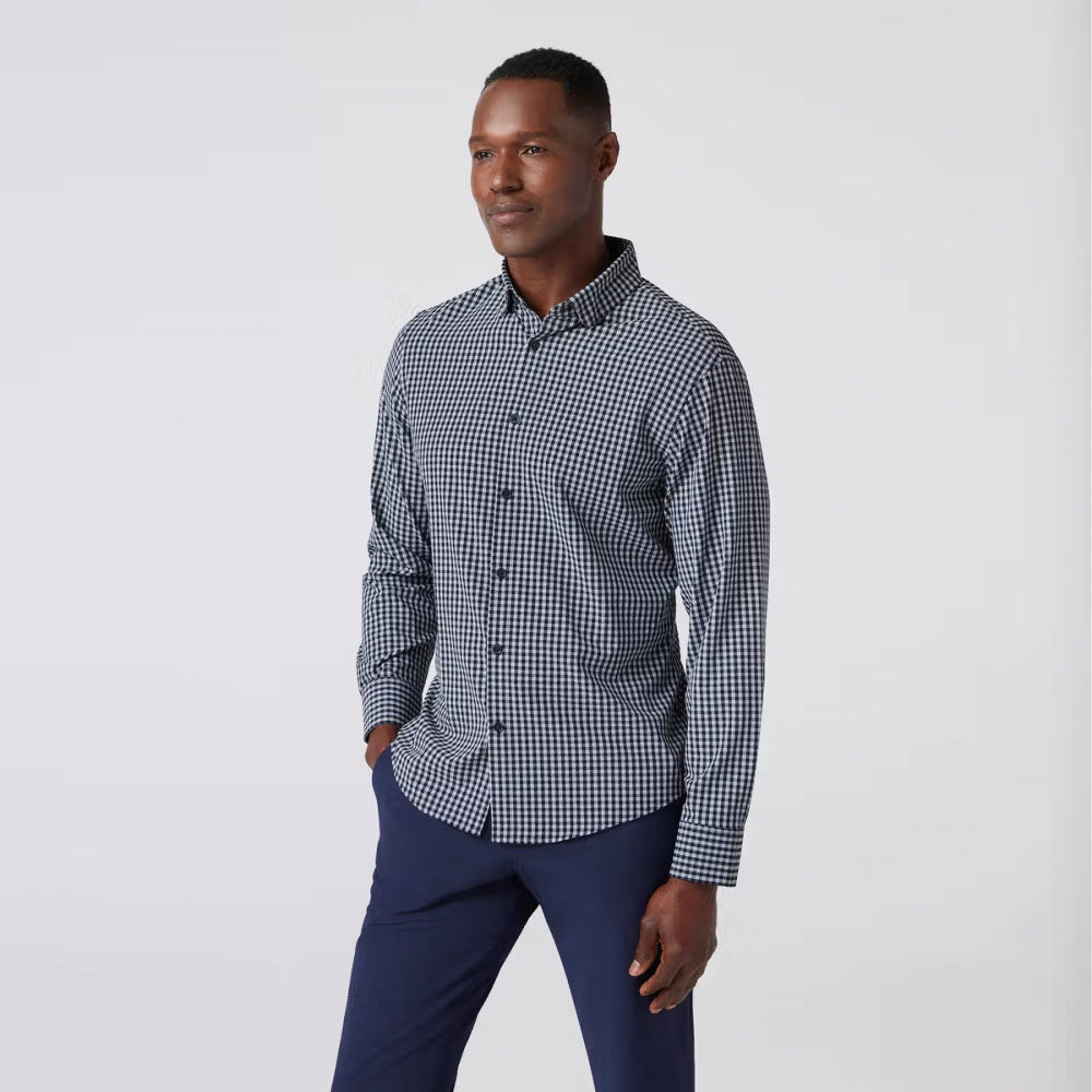 Mizzen+Main Men's Leeward No Tuck Dress Shirt Aluminum Gingham