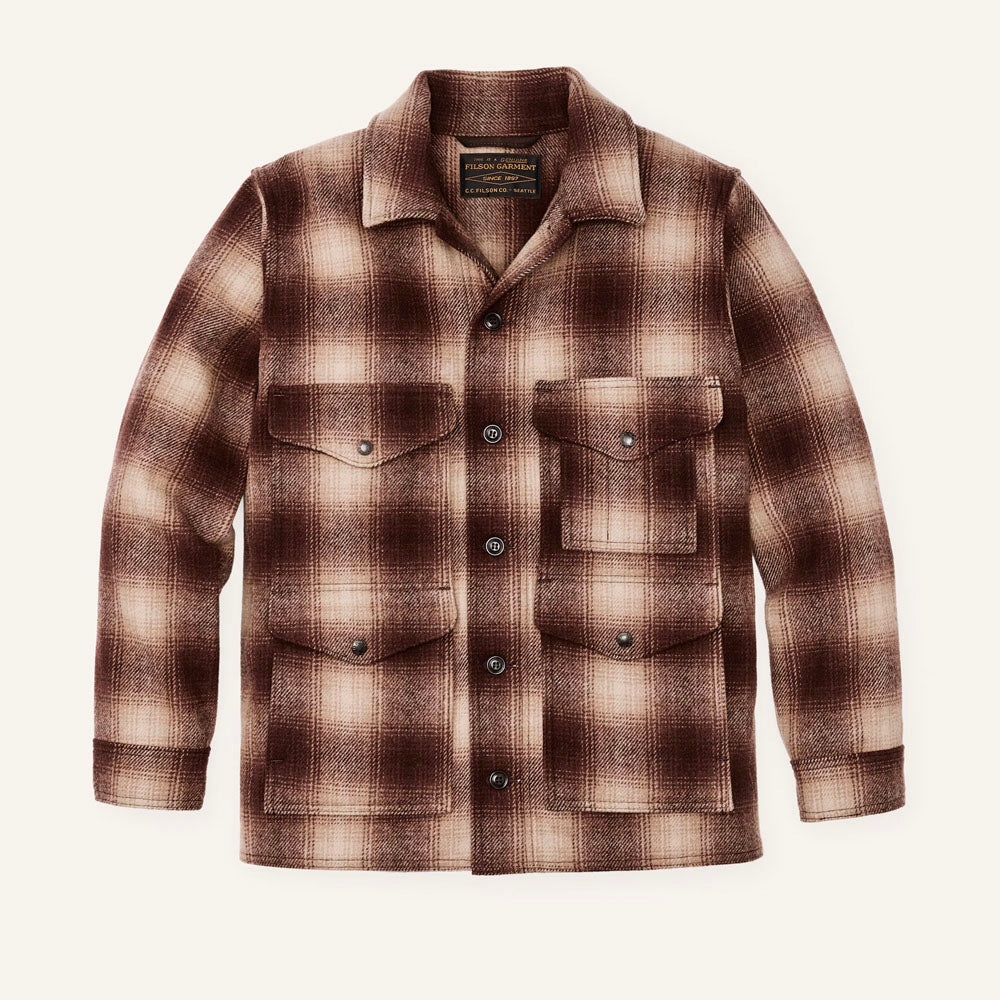 Filson Men's Mackinaw Wool Cruiser Jacket Brown/Tan Ombre