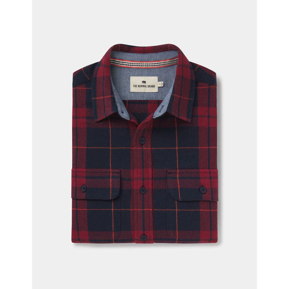 The Normal Brand Men's Mountain Overshirt Garnet Plaid
