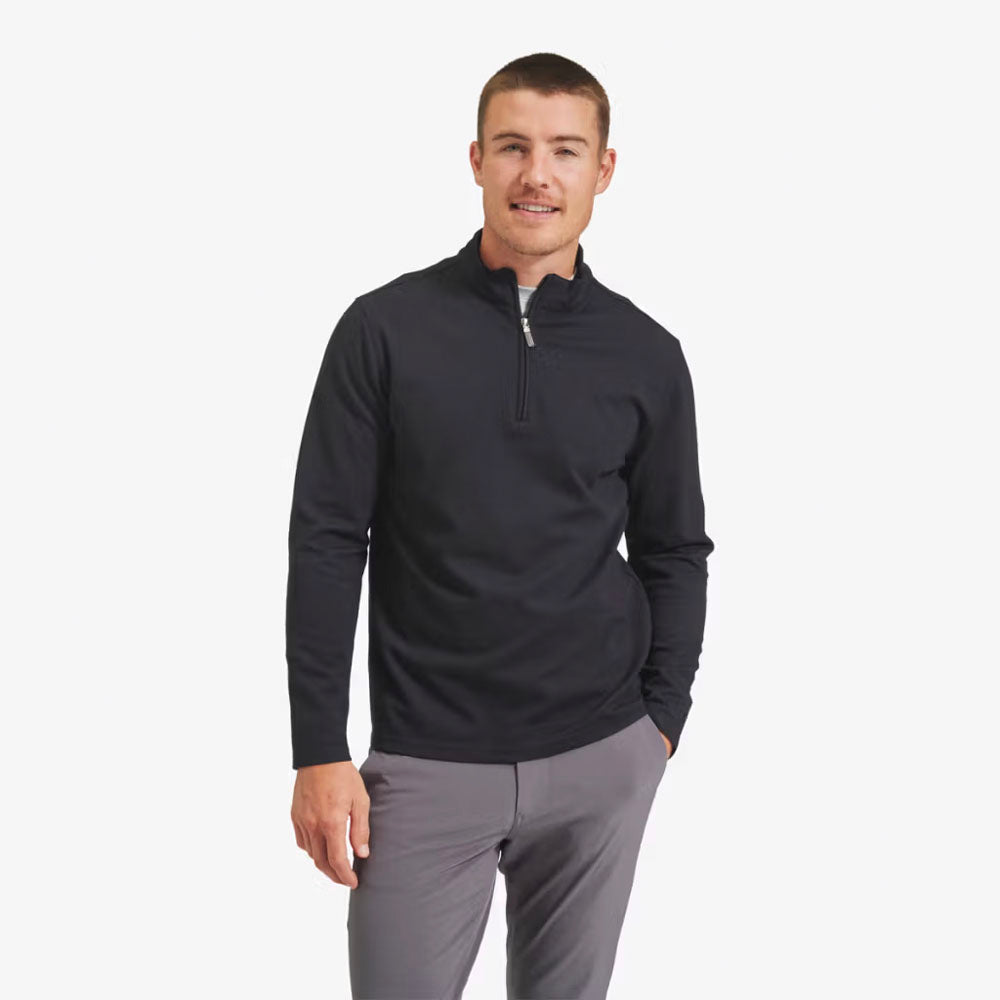 Mizzen+Main Men&#39;s Proflex Quarter Zip Black Solid