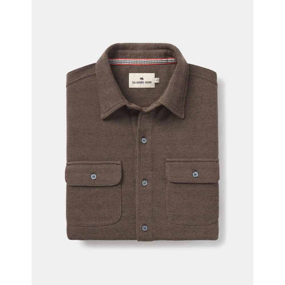 The Normal Brand Men's Textured Knit Shirt Java