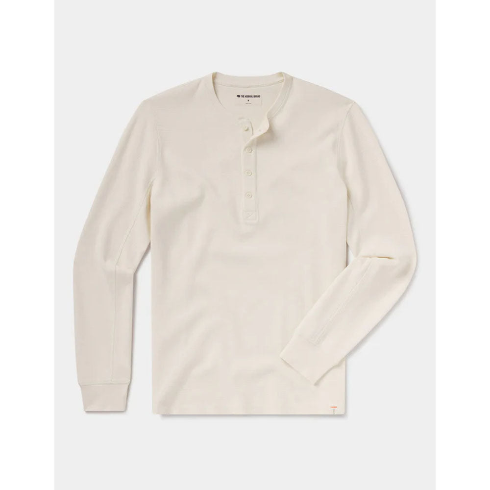 The Normal Brand Men's Vintage Thermal Mountain Henley Ivory