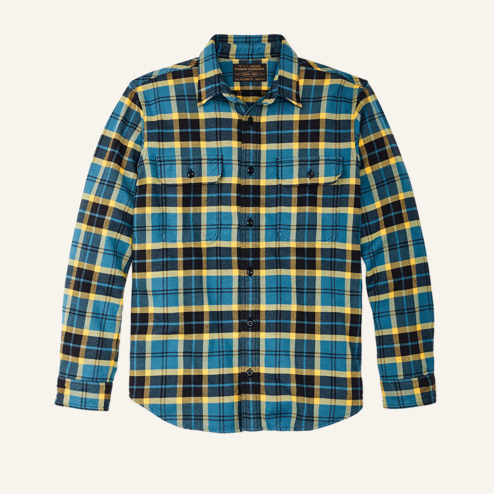 Filson Men's Vintage Flannel Work Shirt Blue/Ash/Gold Plaid