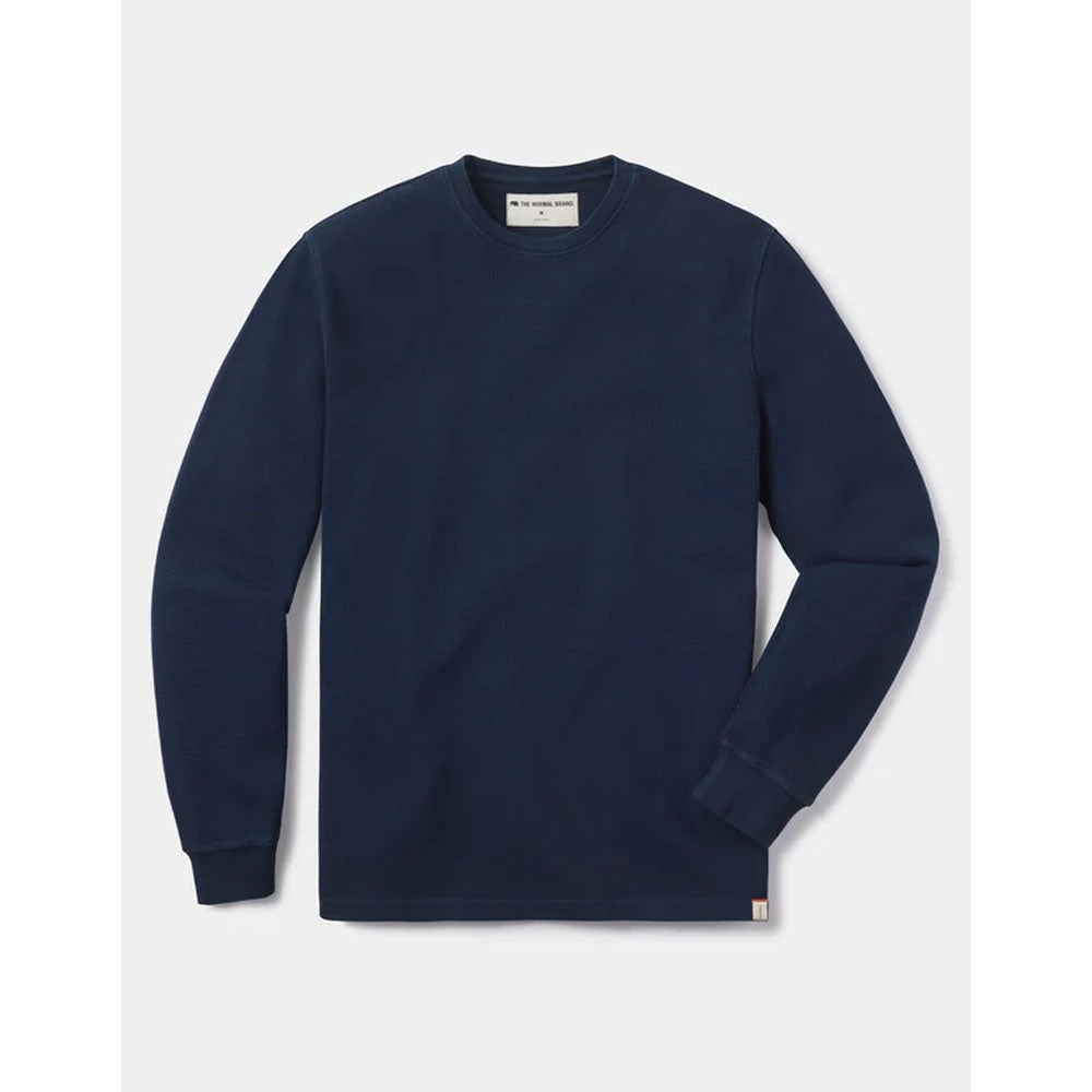 The Normal Brand Men's Vintage Thermal Crew Dark Indigo