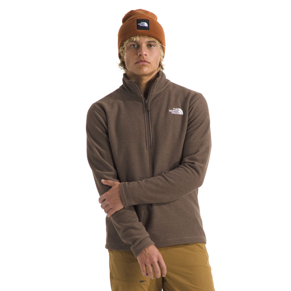 The North Face Mens Textured Cap Rock 1/4 Zip mokey Brown Heather / S
