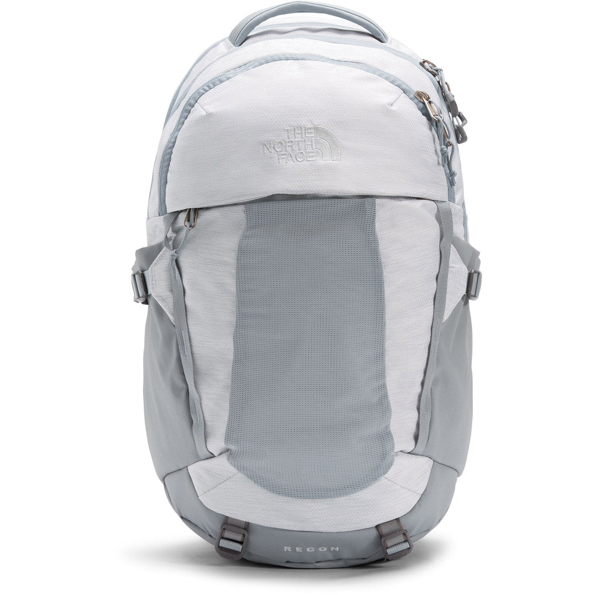 The North Face Women's Recon Backpack: White Metallic Melange/Mid Grey The North Face Women's Recon Backpack: White Metallic Melange/Mid Grey