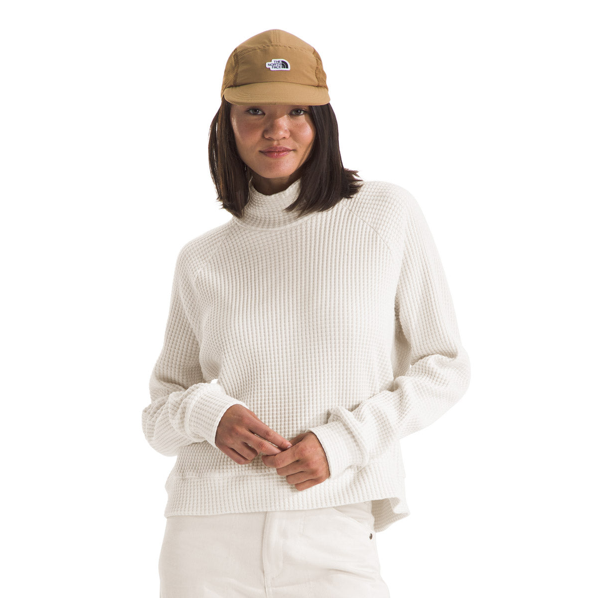 The North Face Women's L/S Mock Neck Chabot White Dune