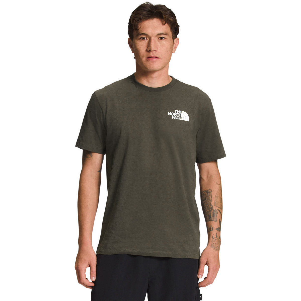 The North Face Men&#39;s S/S Box NSE Tee New Taupe Green/TNF Black