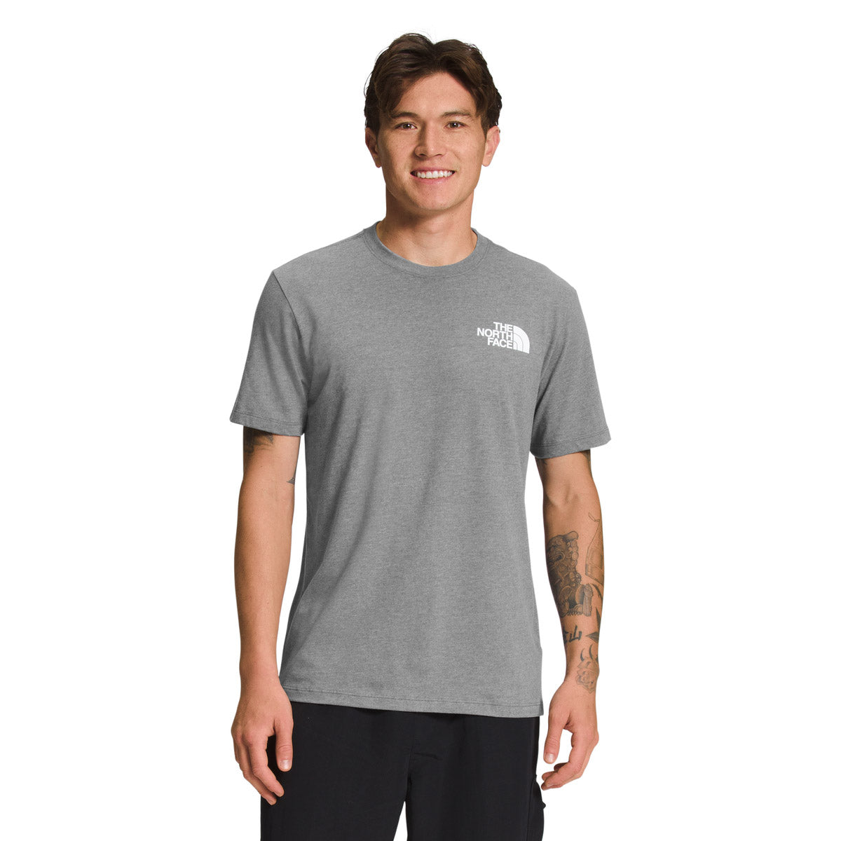 The North Face Men&#39;s S/S Box NSE Tee TNF Medium Grey Heather/TNF Black