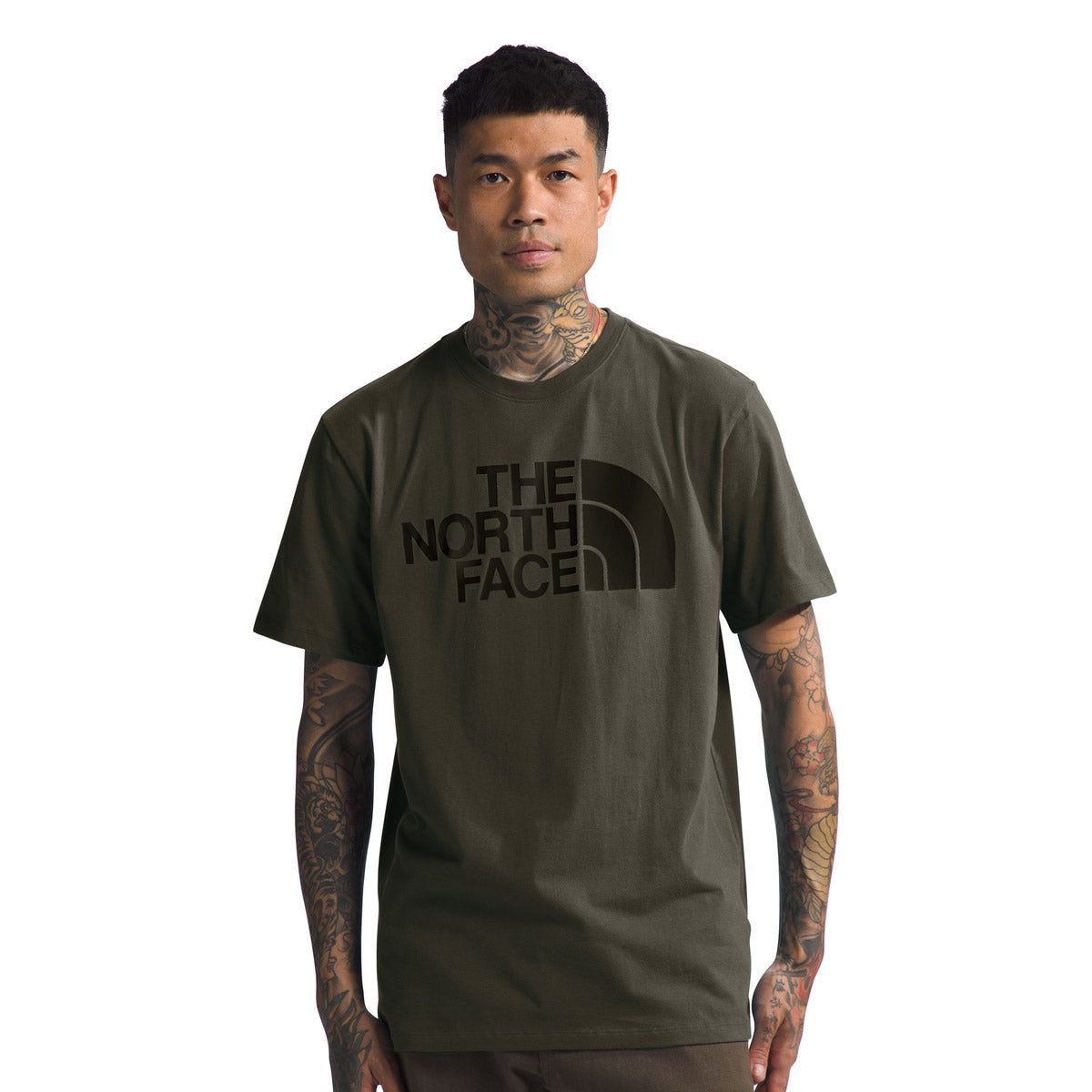 The North Face Men&#39;s S/S Half Dome Tee New Taupe Green/TNF Black