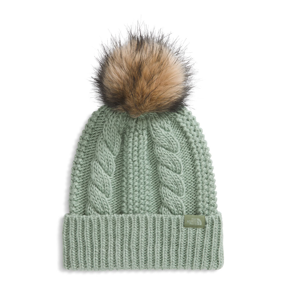 The North Face Womens Oh Mega Fur Pom Beanie Slate Moss
