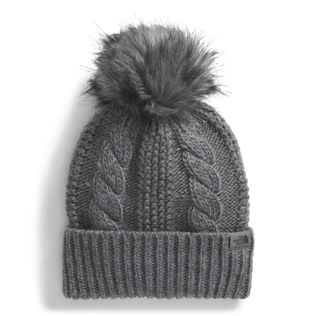 The North Face Women's Oh Mega Fur Pom Beanie TNF Medium Grey Heather