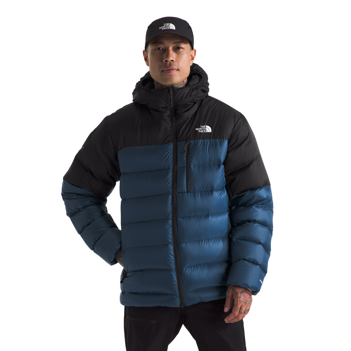 The North Face Men&#39;s Kalix Down Hoodie Shady Blue/TNF Black