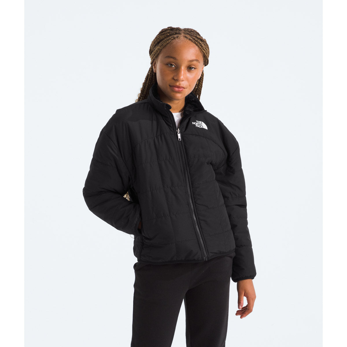 The North Face Girls' Reversible Shasta Full Zip Jacket TNF Black