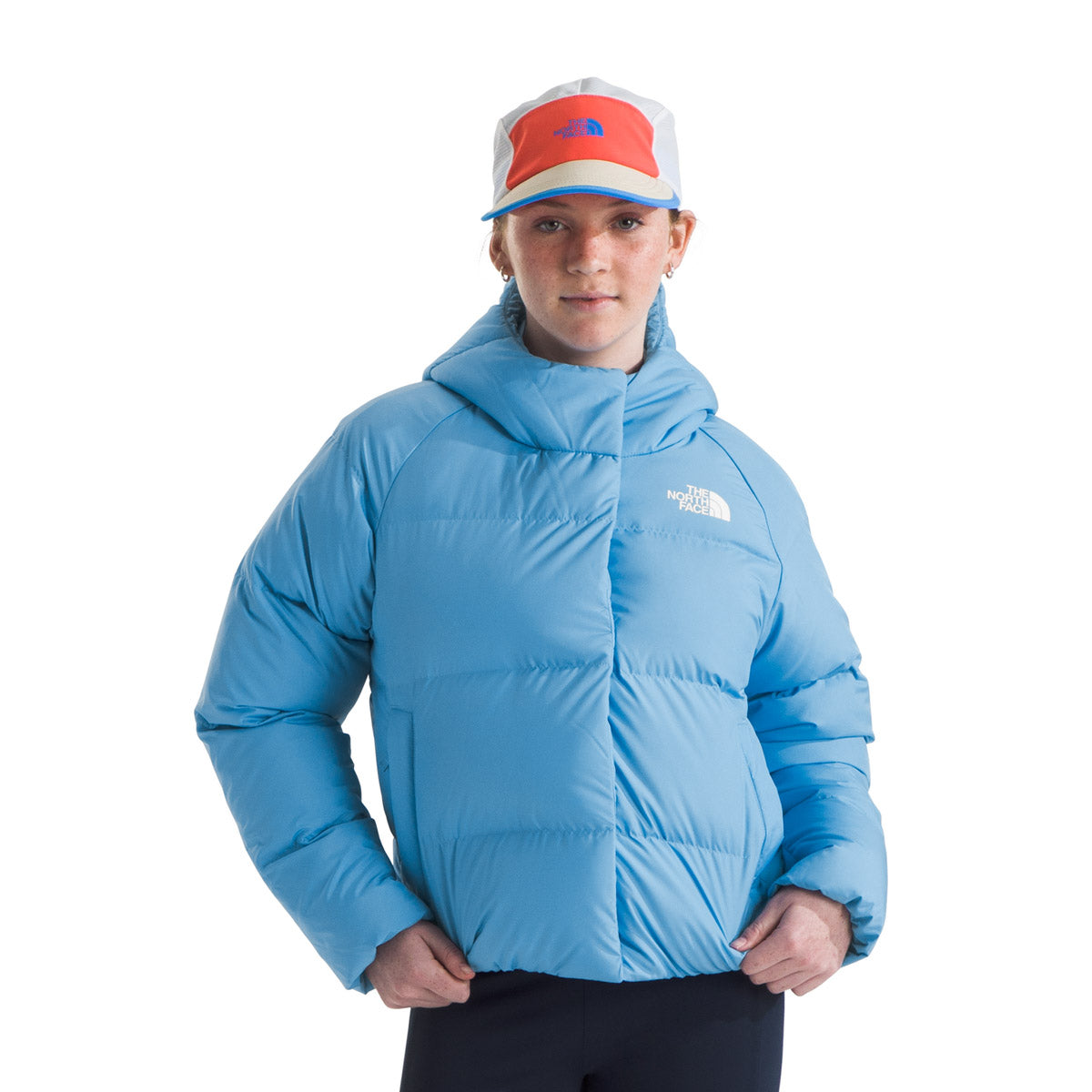 Tnf North Face Jacket Blue Puffer Girls' North Down Hooded Jacket