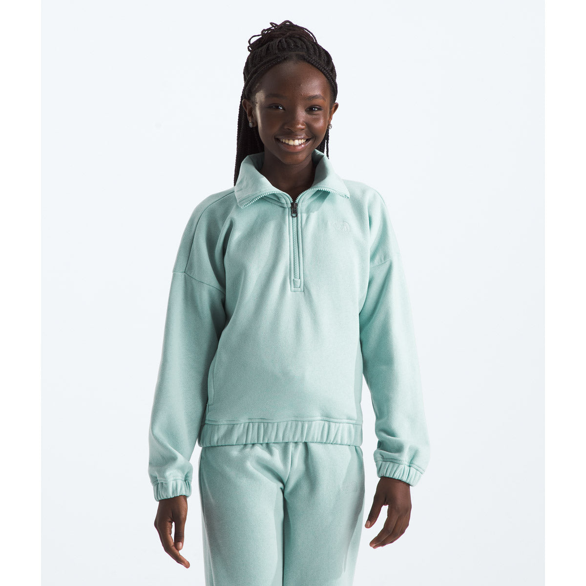 The North Face Girls' Camp Fleece ¼ Zip Muted Pine