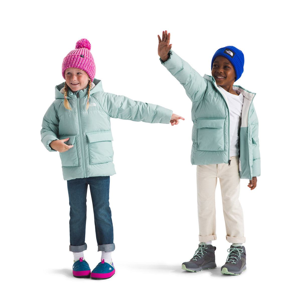The North Face Kids' North Down Fleece-Lined Parka Muted Pine