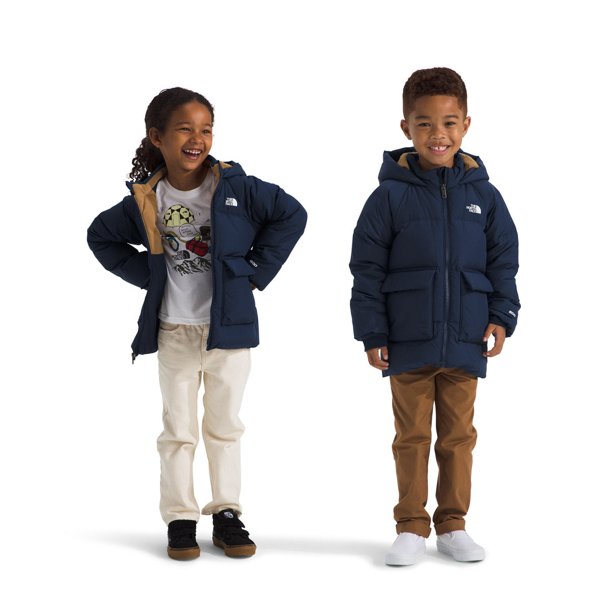 はりすTHE NORTH FACE キッズ ダウンジャケット ネイビー Kids' North Down Fleece-Lined Parka - Gearhead Outfitters