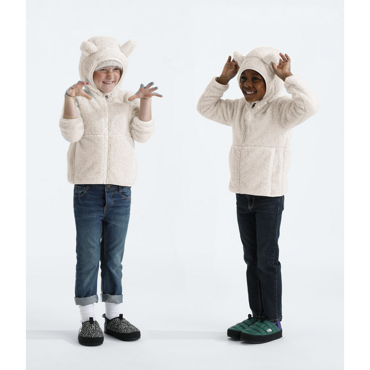 The North Face Kids&#39; Campshire Full Zip Hoodie White Dune/Sparkle