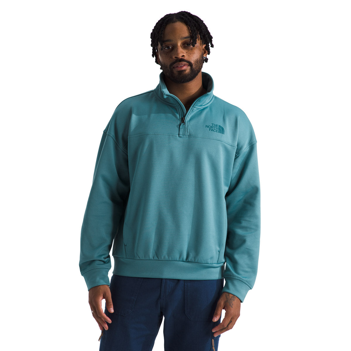 The North Face Men&#39;s Horizon Fleece ¼ Zip Algae Blue