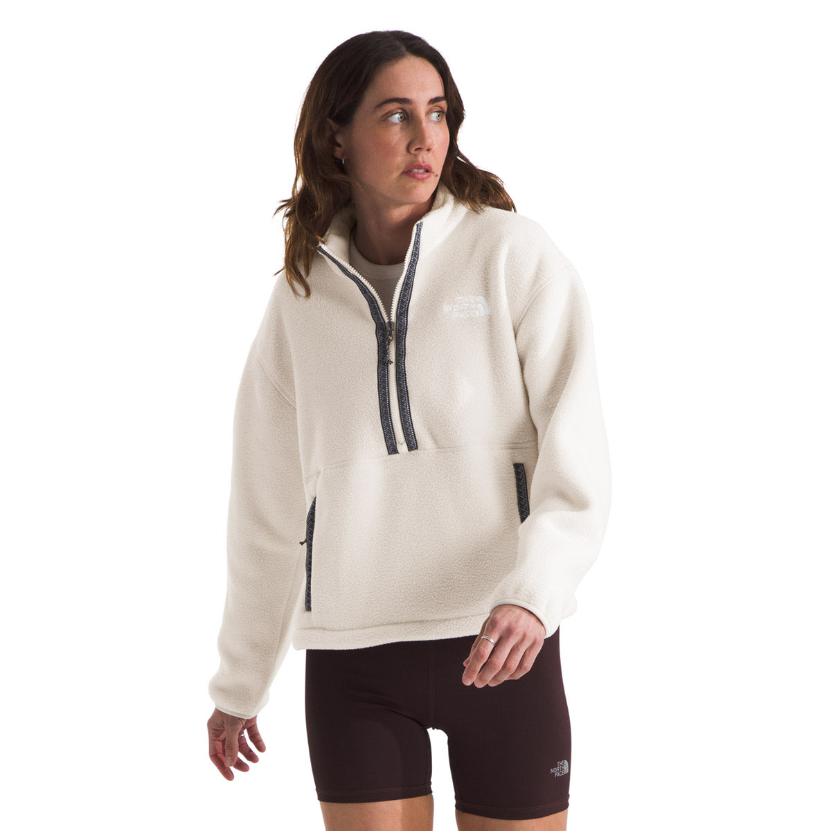 The North Face Women's TNF Fleeski ¼ Zip Pullover White Dune