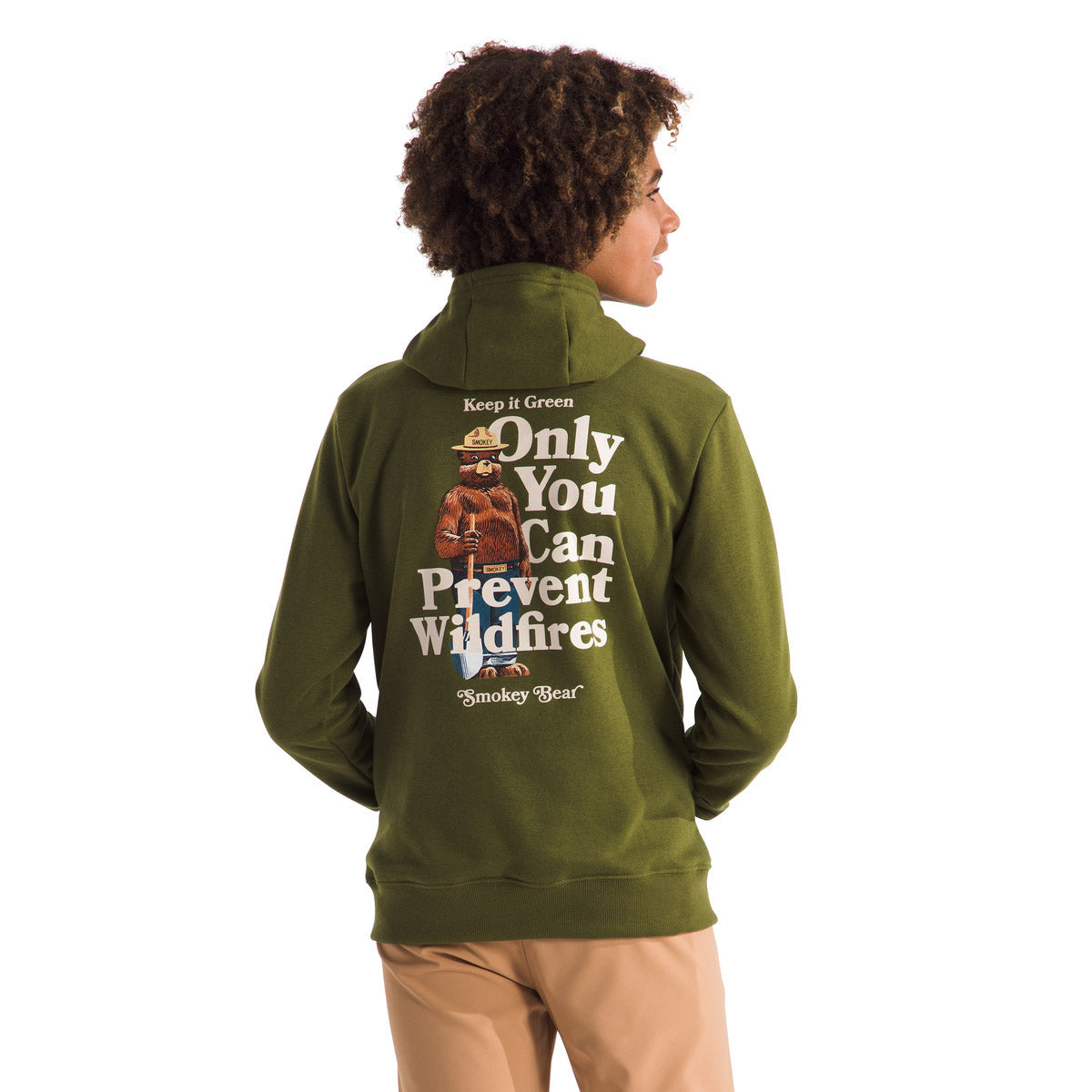 The North Face B Camp Fleece PO Hoodie SS24 Forest Olive/Smokey The Bear Graphic