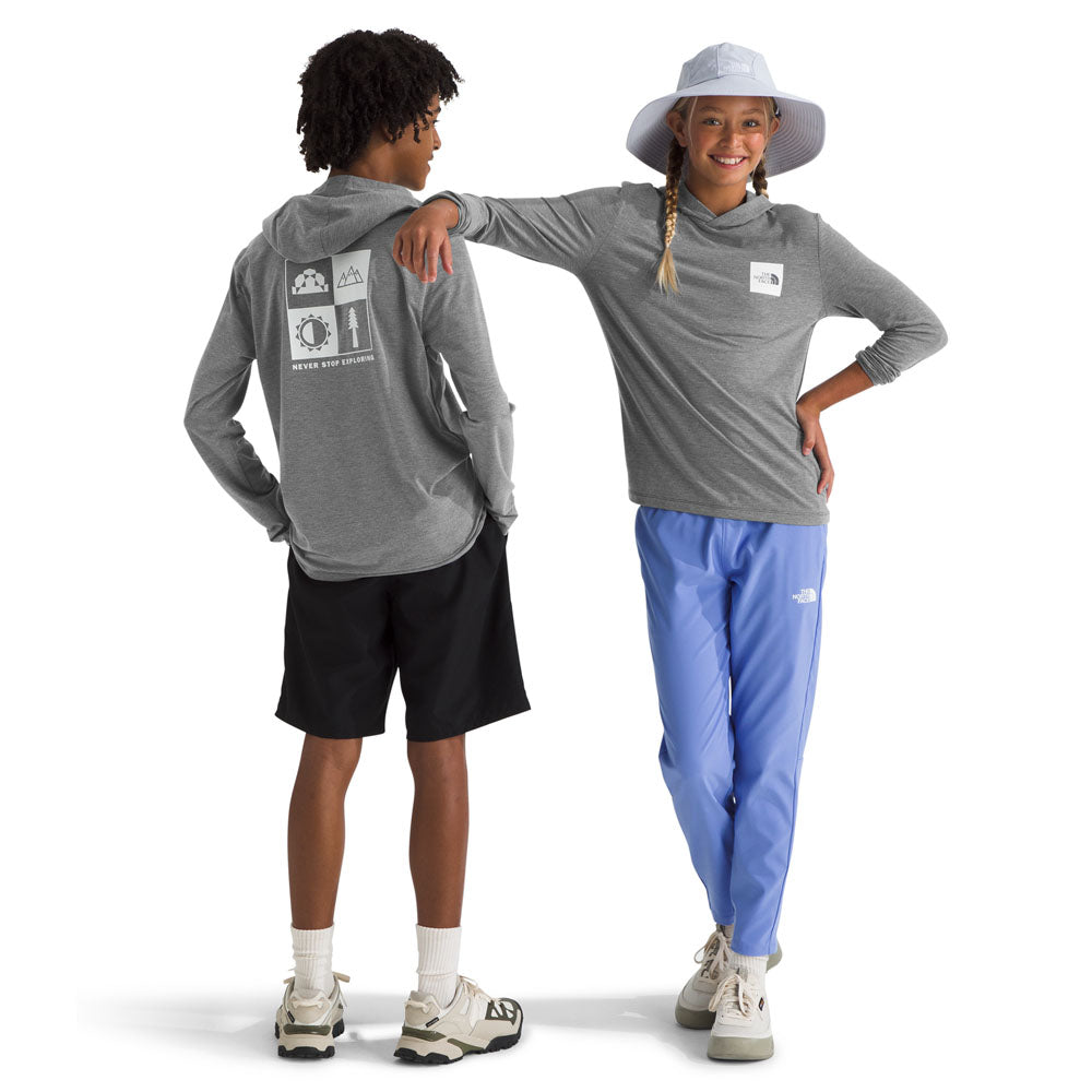 The North Face Teen Adventure LS Hoodie - Graphic TNF Medium Grey Heather