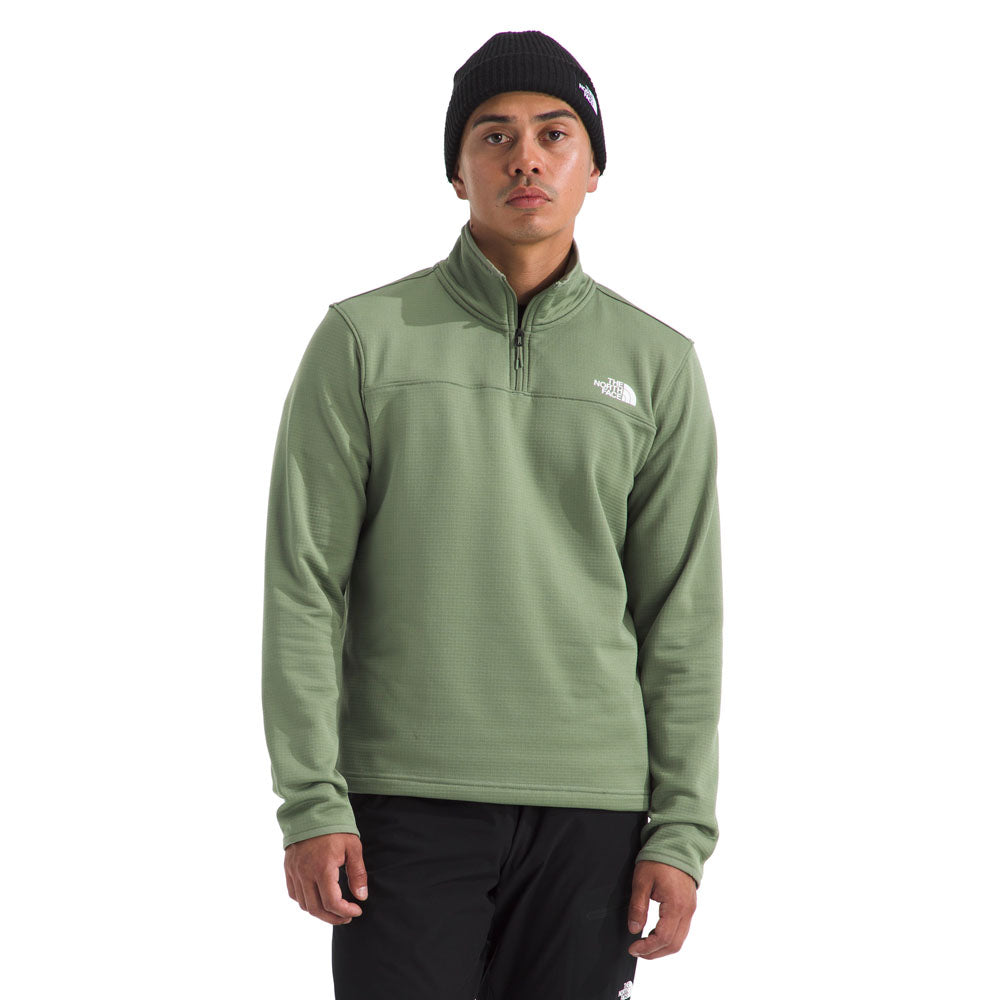 The North Face Mens Cedar Trail Grid Fleece ¼ Zip Bark Mist