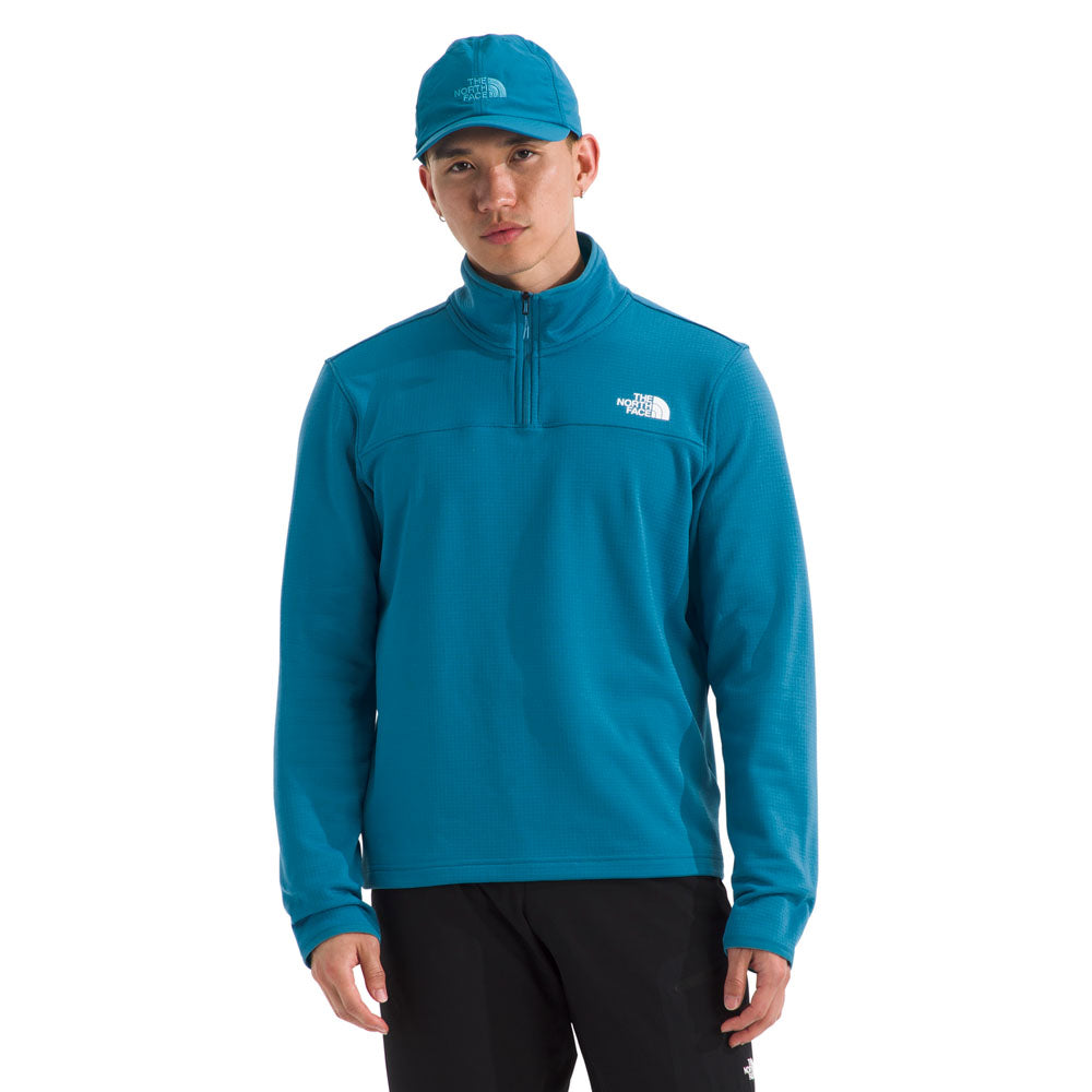 The North Face Mens Cedar Trail Grid Fleece ¼ Zip Dusk Blue