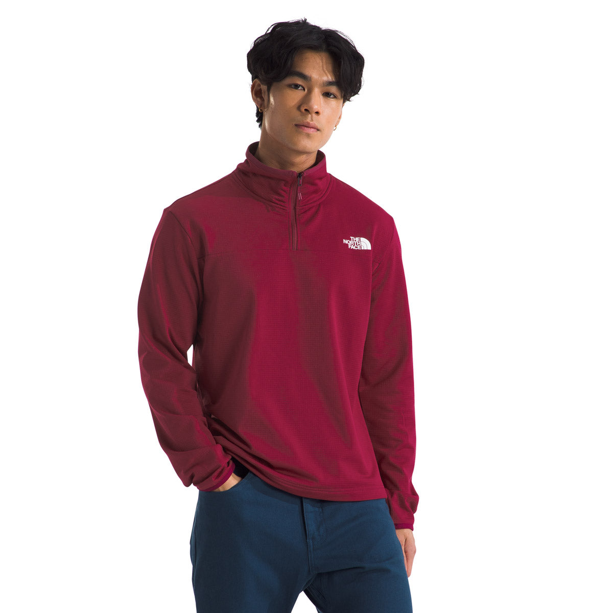 The North Face Men's Cedar Trail Grid Fleece ¼ Zip Beetroot