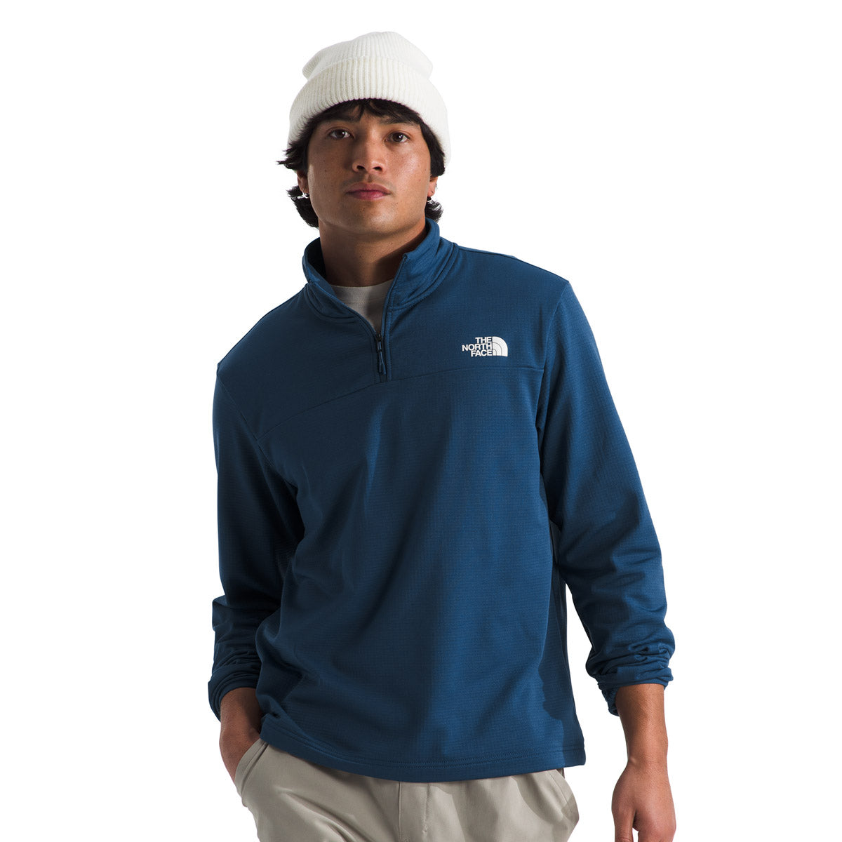 The North Face Men's Cedar Trail Grid Fleece ¼ Zip hady Blue / S