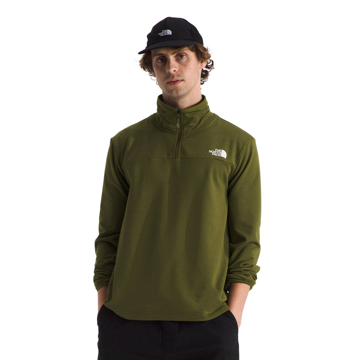 The North Face Men's Cedar Trail Grid Fleece ¼ Zip Forest Olive