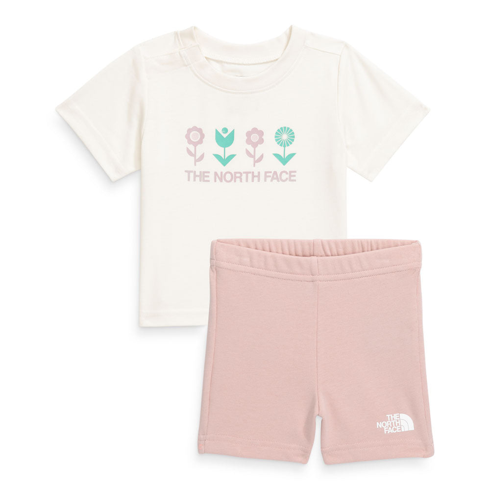 The North Face Baby Cotton Summer Set - Graphic White Dune/Pink Moss