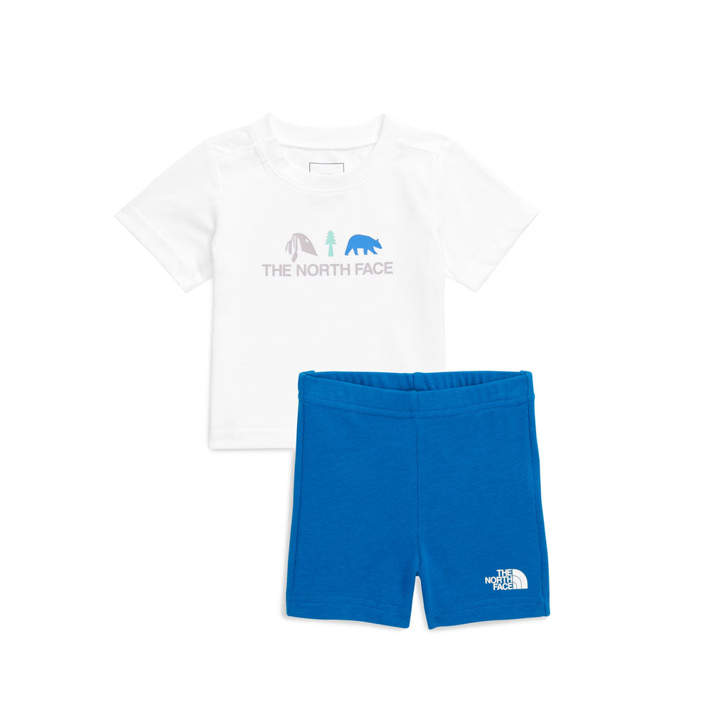 The North Face Baby Cotton Summer Set - Graphic TNF White/Hero Blue