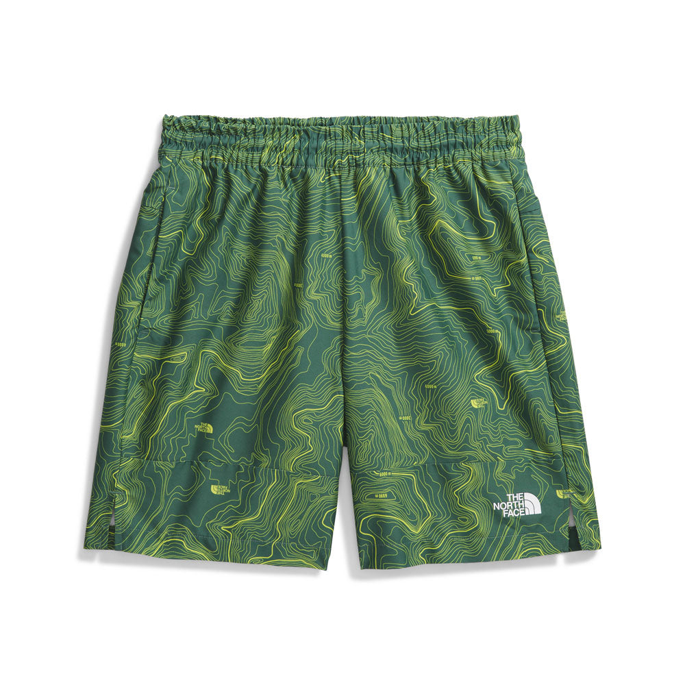 The North Face B Class V Pathfinder Pull On Short Duck Green TNF Topo Print