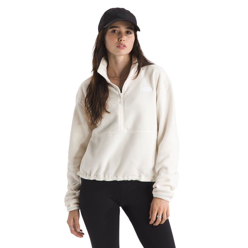 The North Face Womens Glacier Fleece 1/2 Zip Short Jacket White Dune
