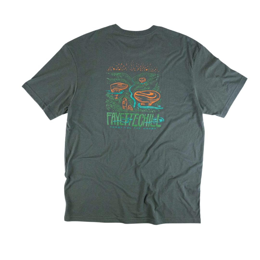 Fayettechill Pedestal Rocks - Short Sleeve Black Ink