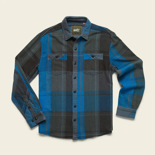 Howler Brothers Mens Rodanthe Blanket Flannel KIL Killian Plaid: Blue Streak