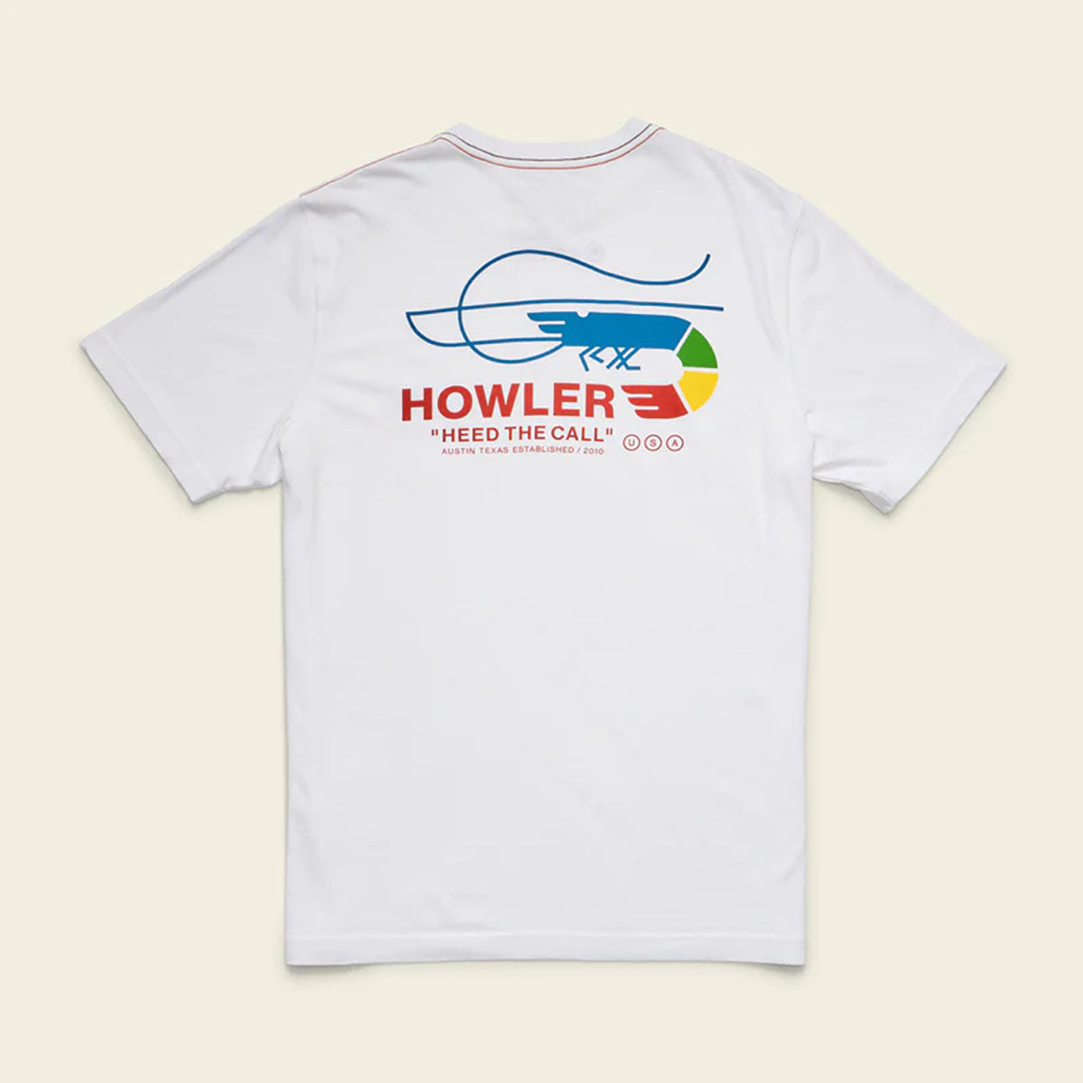 Howler Brothers Mens Cotton T Skrimp : Vintage White