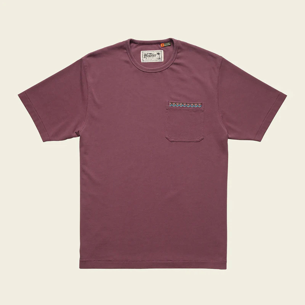Howler Brothers Mens Spectrum Pocket Tee Plum Wine