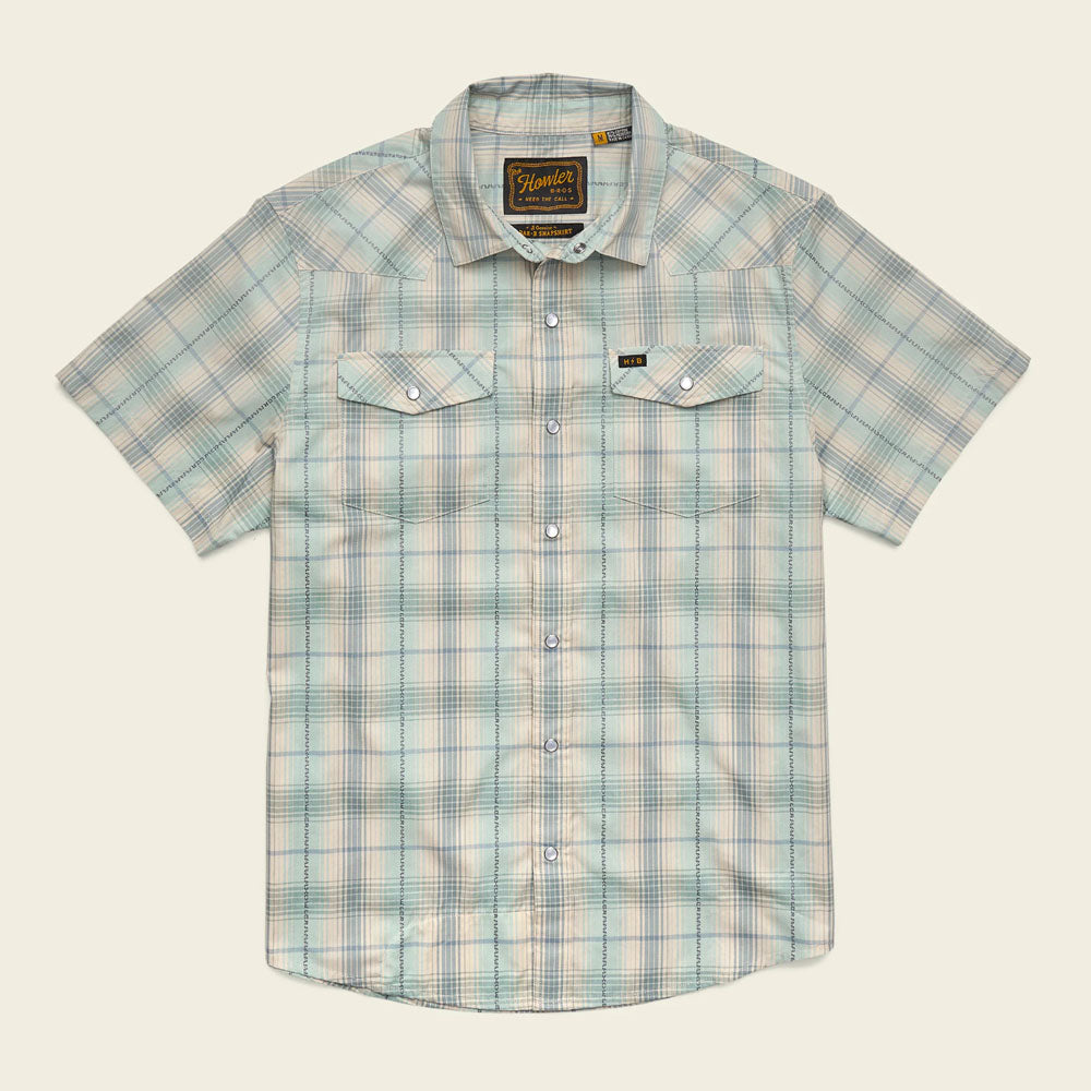 Howler Brothers Mens H Bar B Snapshirt Prairie Plaid: Seafoam