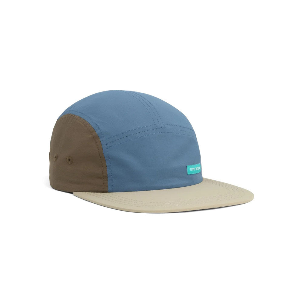 Topo Designs Nylon Camp Hat Stone Blue Block