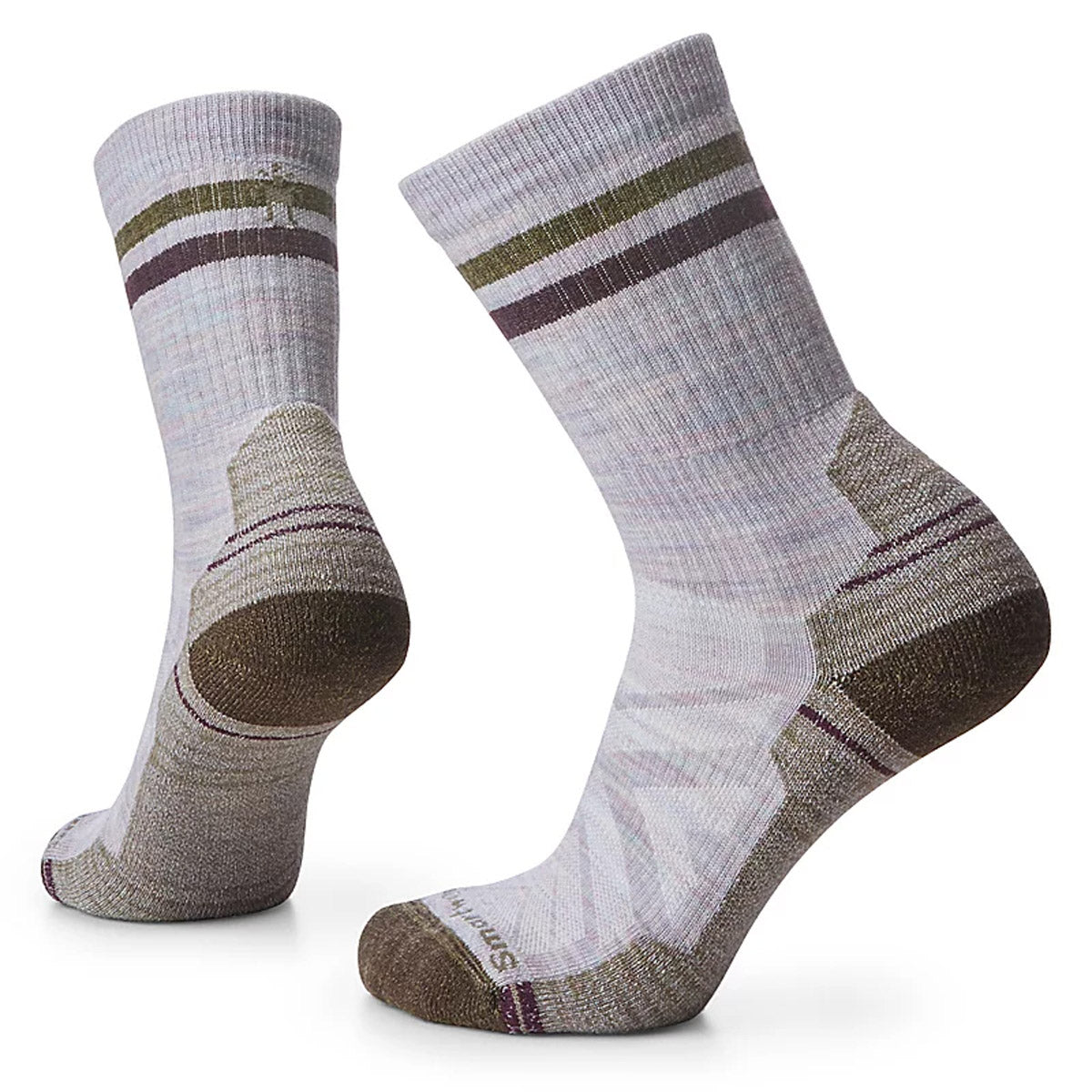 Smartwool Women's Hike Light Cushion Tube Stripe Crew Socks Purple Eclipse