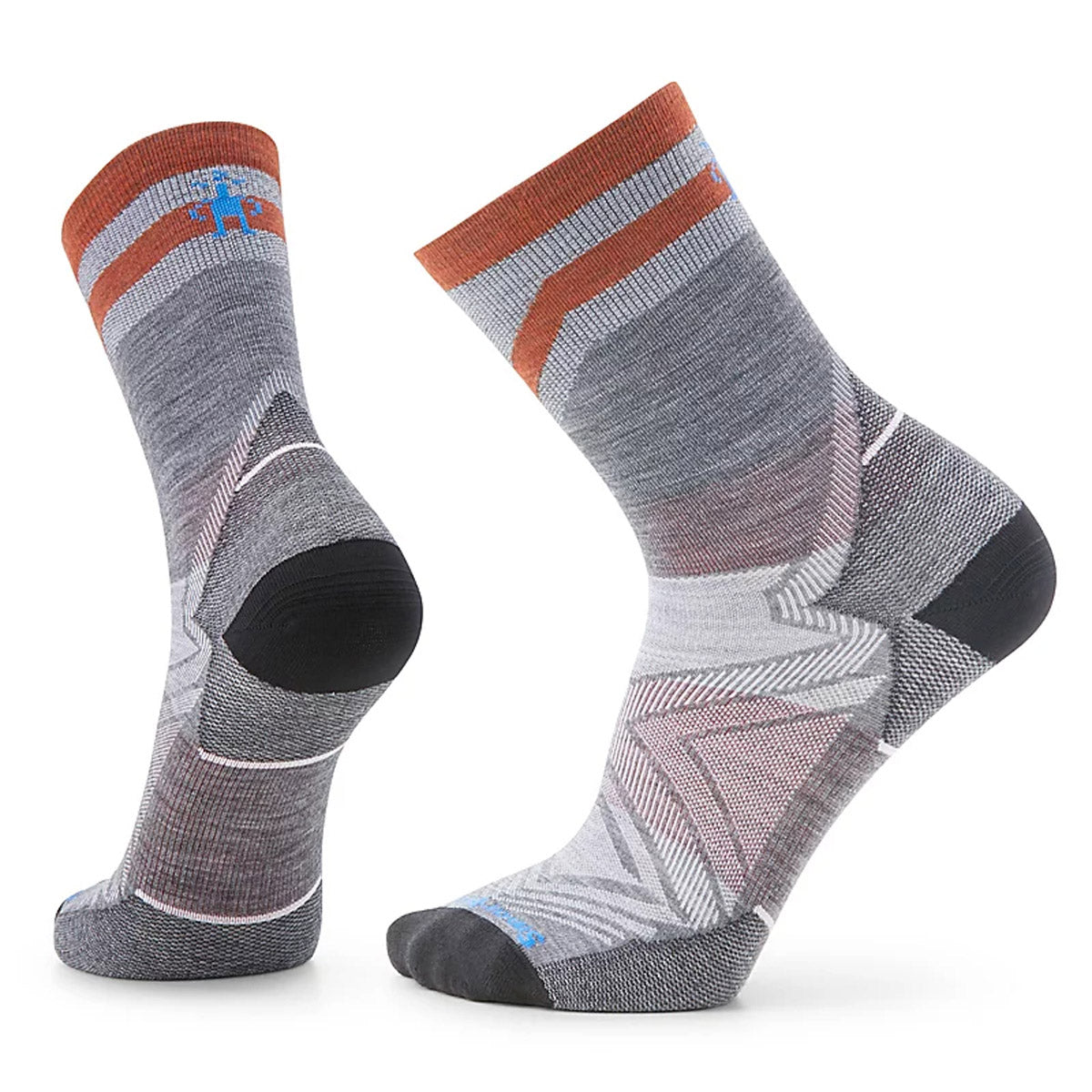 Men&#39;s Run Zero Cushion Mid Crew Pattern Socks