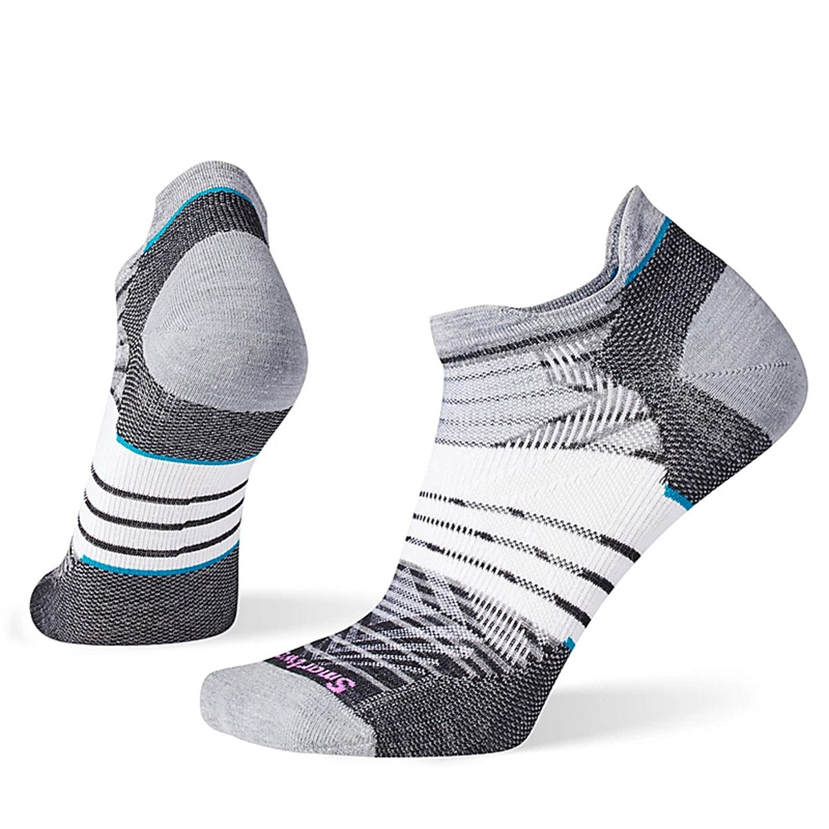 Smartwool Women&#39;s Run Zero Cushion Stripe Low Ankle Socks Black