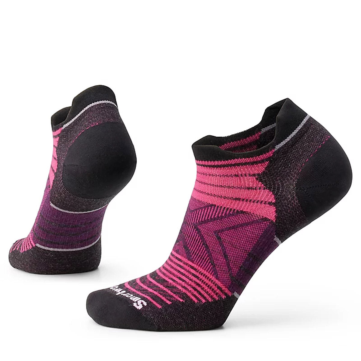 Smartwool Women&#39;s Run Zero Cushion Stripe Low Ankle Socks Power Pink