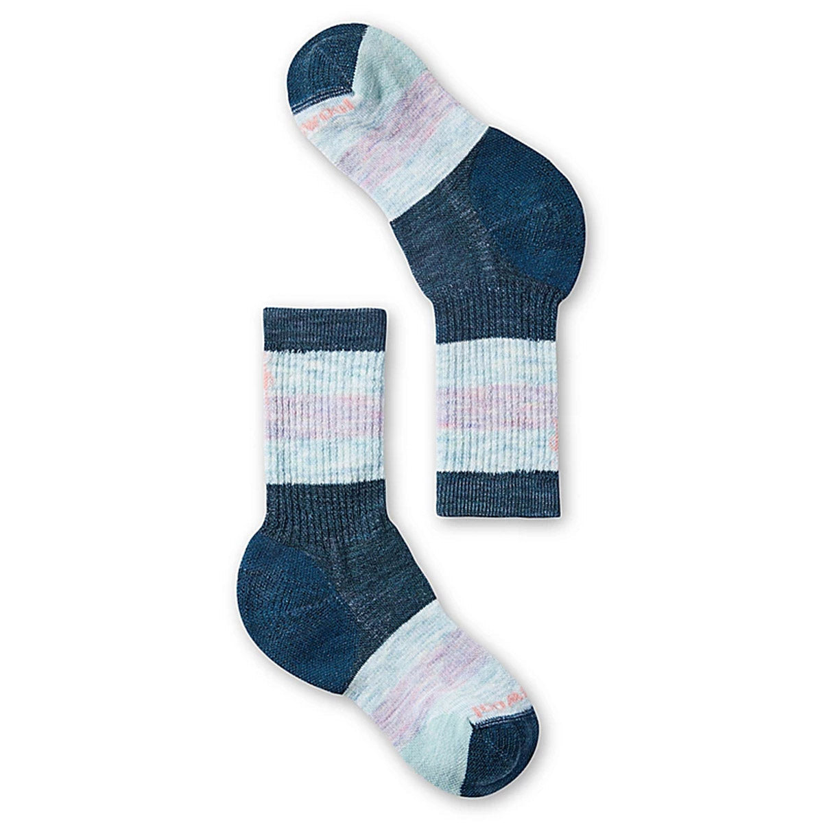 Smartwool Kids' Hike Full Cushion Striped Crew Socks Twilight Blue