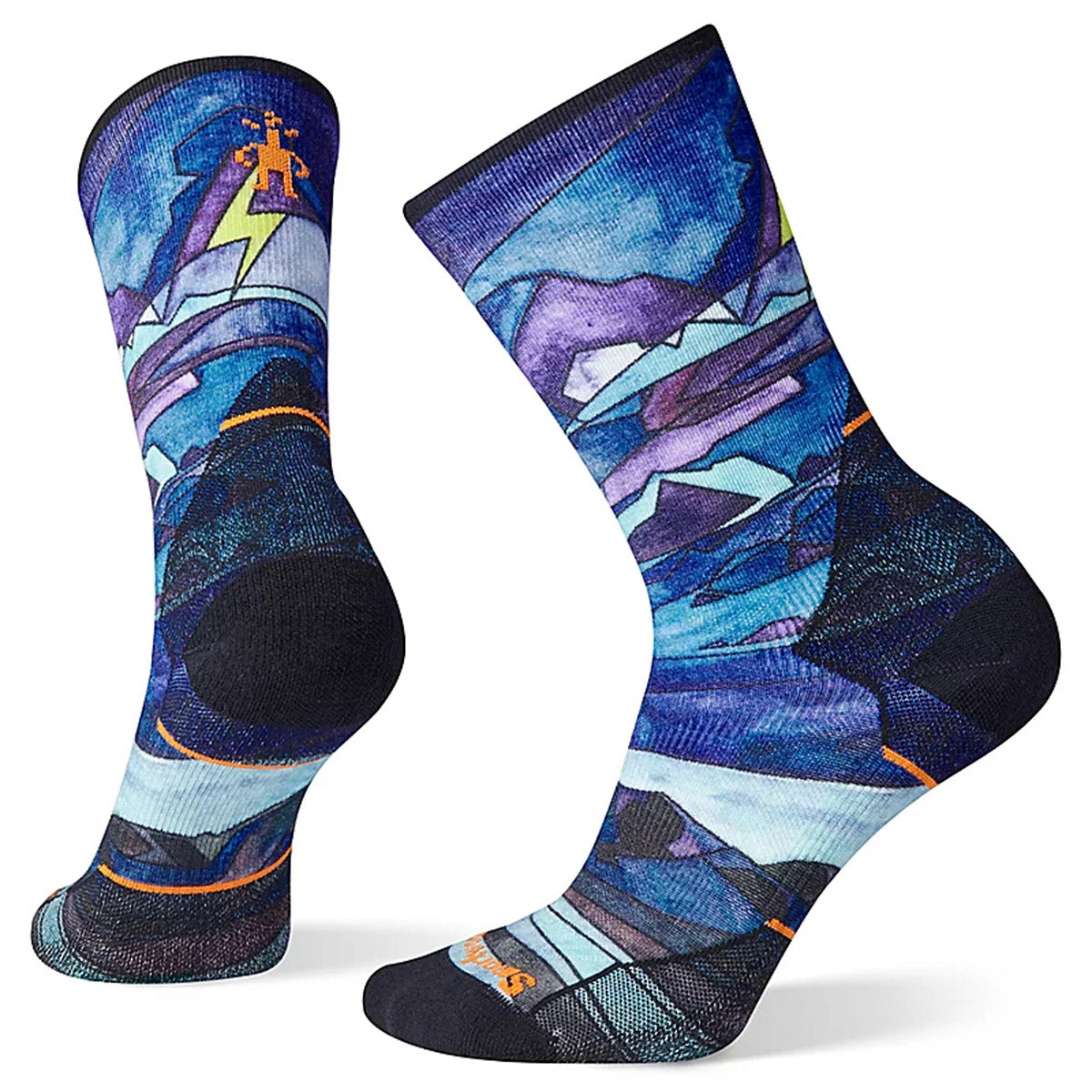 Smartwool Women&#39;s Athlete Edition Run Print Crew Socks Multi Color