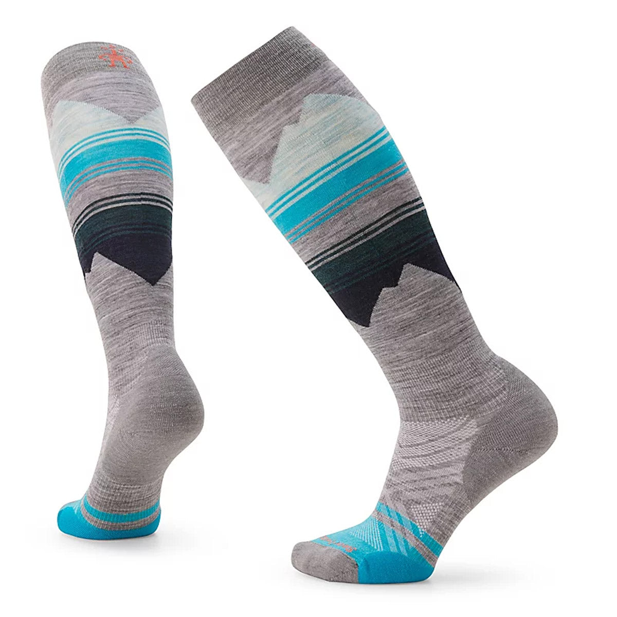 Smartwool Women&#39;s Ski Targeted Cushion Pattern Over The Calf Socks Light Gray